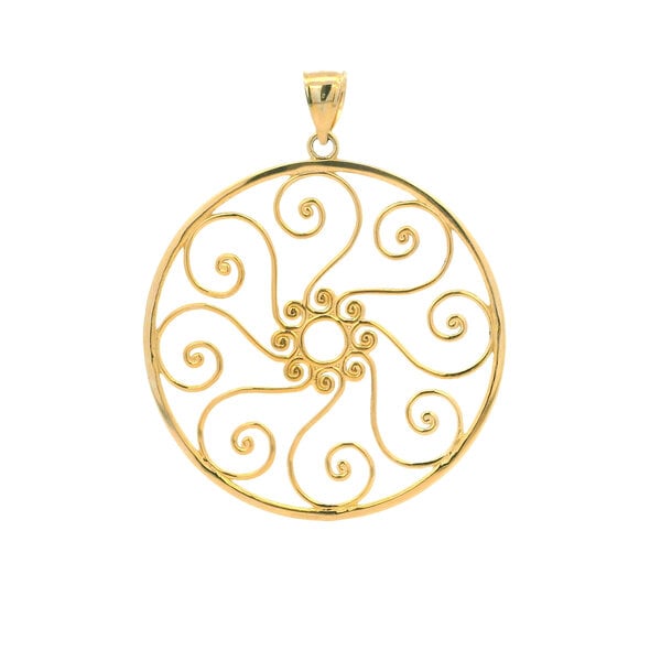 14K Yellow Gold Pirate Gate Pendant XL