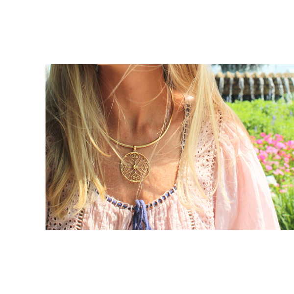 14K Yellow Gold Thomas Bennett House Gate Pendant