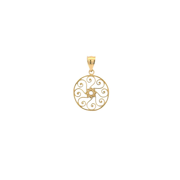 14K Yellow Gold Pirate Gate Pendant