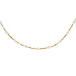GF/SS Round & Rice Bead Necklace
