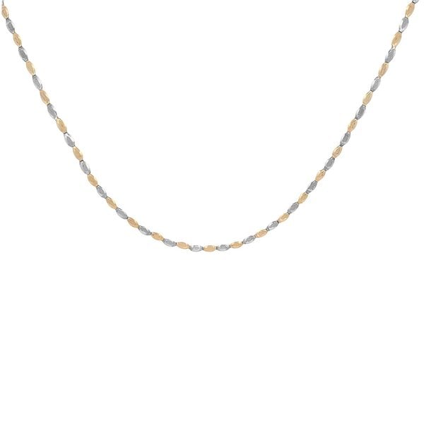 Gold Filled & Sterling Silver Alternating Rice Bead Necklace