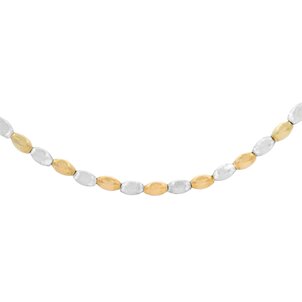 GF/SS Alternating Rice Bead Necklace