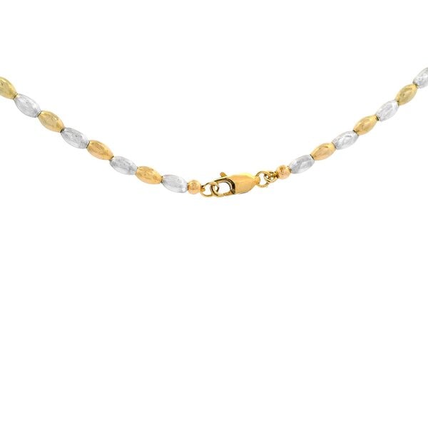 Gold Filled & Sterling Silver Alternating Rice Bead Necklace
