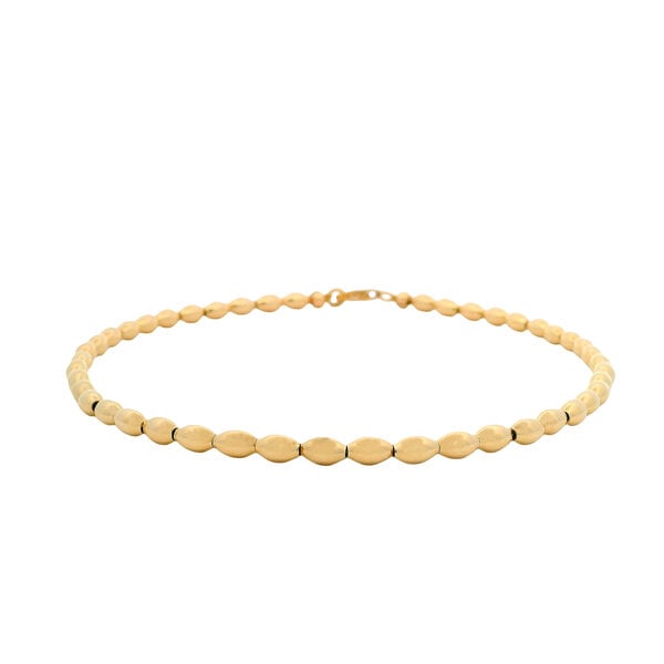 Gold Filled Rice Bead Anklet 10"