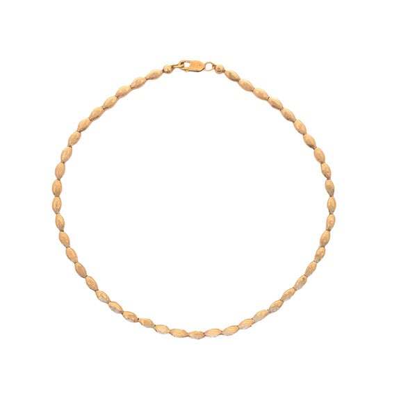 Gold Filled Rice Bead Anklet 10"