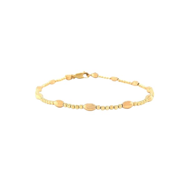 Yellow Gold Filled Rice Bead & Round Bead Bracelet