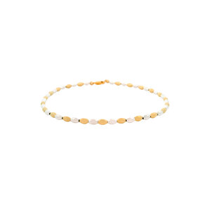 GF/SS Alternating Rice Bead Bracelet