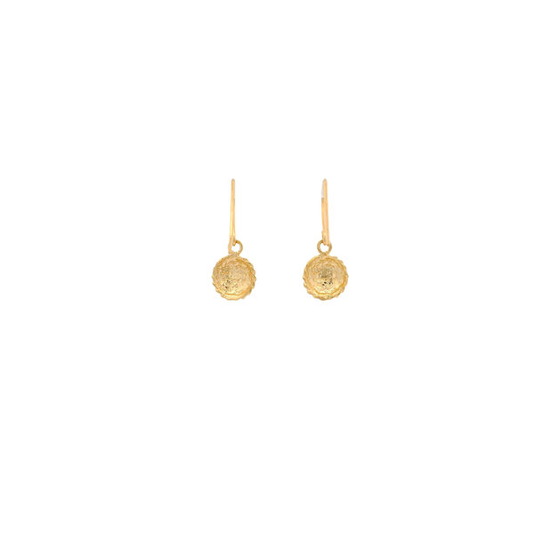 14K Yellow Gold Diamond Cut Sweetgrass Dangle Earrings