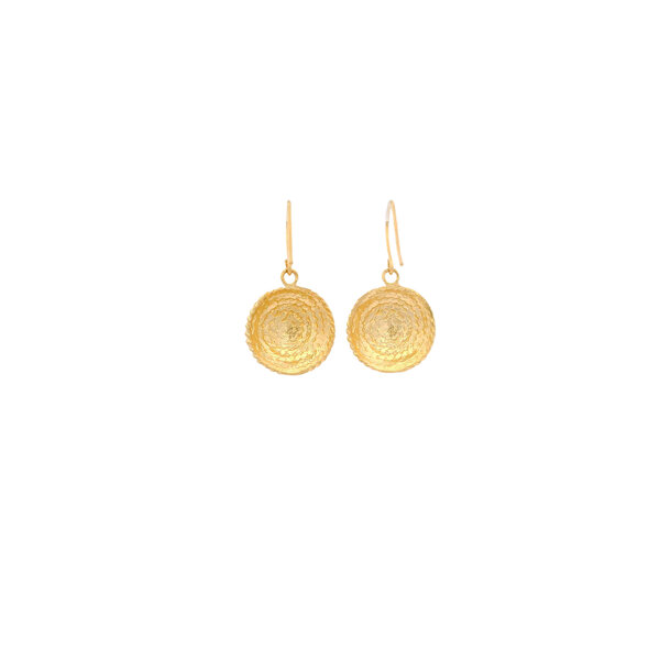 14K Yellow Gold Diamond Cut Sweetgrass Dangle Earrings