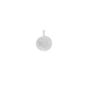 Sterling Silver Round Diamond Cut Sweetgrass Pendant