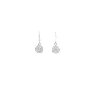 Sterling Silver Round Diamond Cut Sweetgrass Dangle Earrings