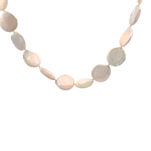 14KY 18-19mm Freshwater Coin Pearl Necklace 16.5"