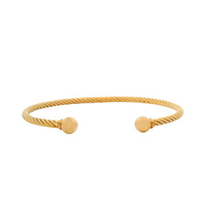 GF 3mm Cable Cuff Bracelet w Threaded Ball Ends