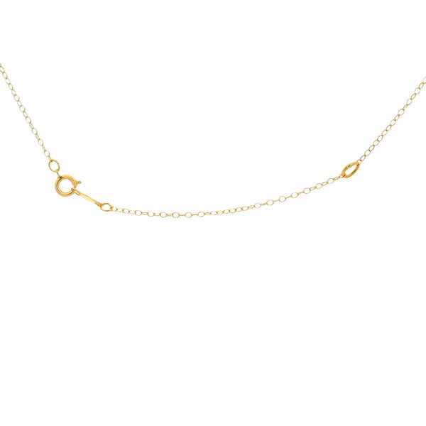 14K Yellow Gold .02ct Diamond Crab Split Chain Necklace 16-18" Adjustable