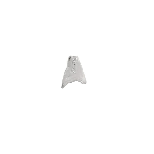 Sterling Silver Gold Creations Original Diamond Cut Black Cubic Zirconia Redfish Tail Pendant - Small