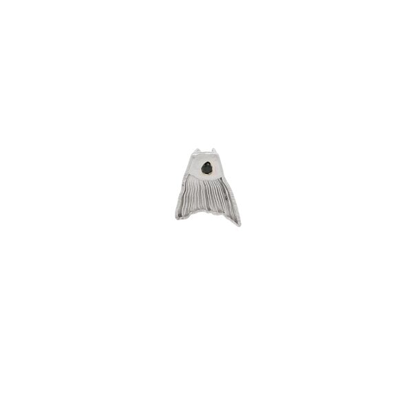 Sterling Silver Gold Creations Original Diamond Cut Black Cubic Zirconia Redfish Tail Pendant - Small