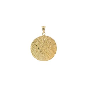 14KY D/C Round Sweetgrass Pendant