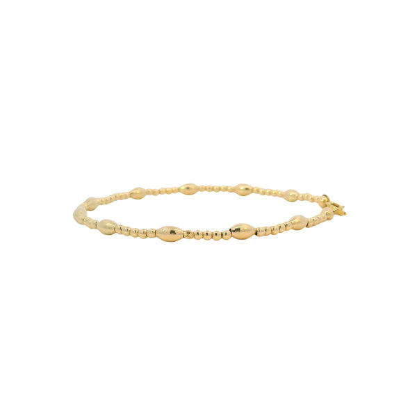 Yellow Gold Filled Rice Bead & Round Bead Bracelet