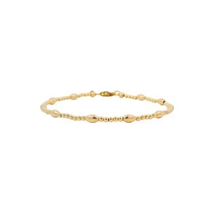 Yellow Gold Filled Rice Bead & Round Bead Bracelet