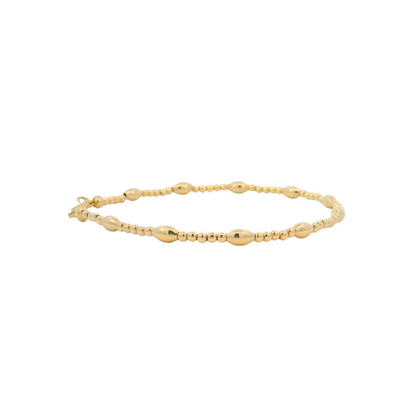 Yellow Gold Filled Rice Bead & Round Bead Bracelet