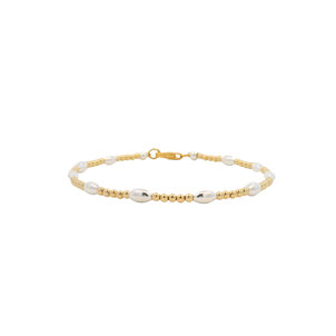GF/SS Round & Rice Bead Bracelet