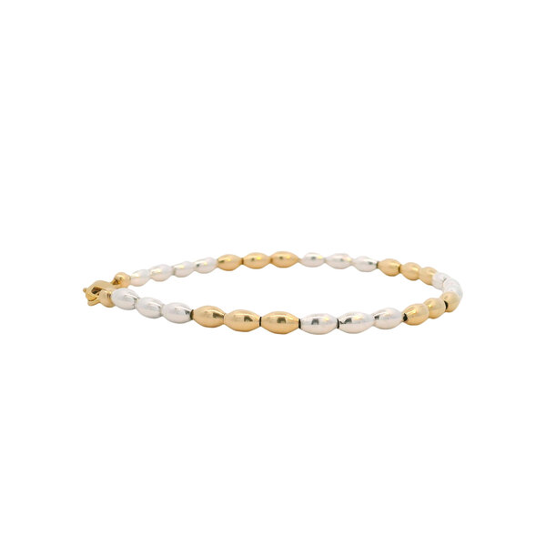 Gold Filled and Sterling Silver Triple Rice Bead Bracelet