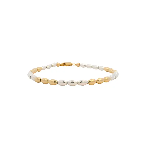 The Gold Filled/Sterling Silver Charleston Rice Bead Bracelet Stack