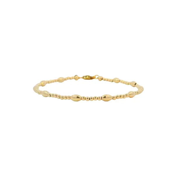 The Gold Filled Charleston Rice Bead Bracelet Stack