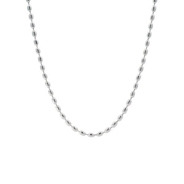 Sterling Silver Tiny Charleston Rice Bead Necklace