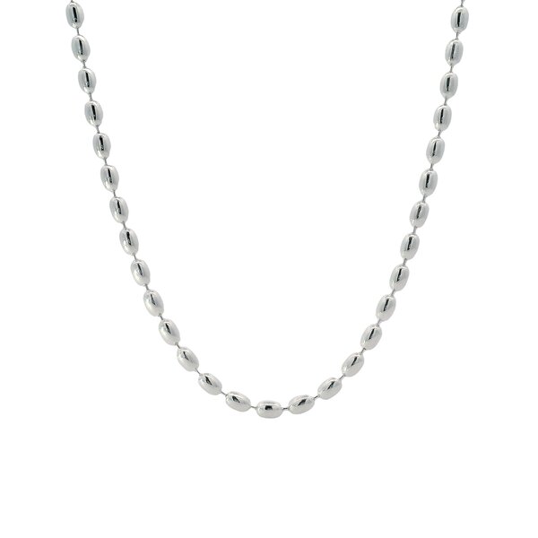 Sterling Silver Medium Charleston Rice Bead Necklace