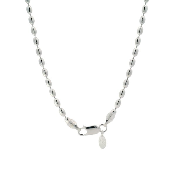 Sterling Silver Medium Charleston Rice Bead Necklace