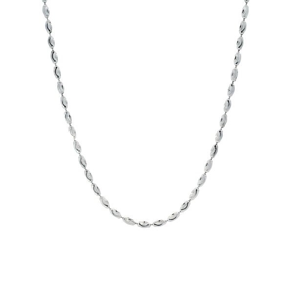 Sterling Silver Diamond Cut Charleston Rice Bead Necklace