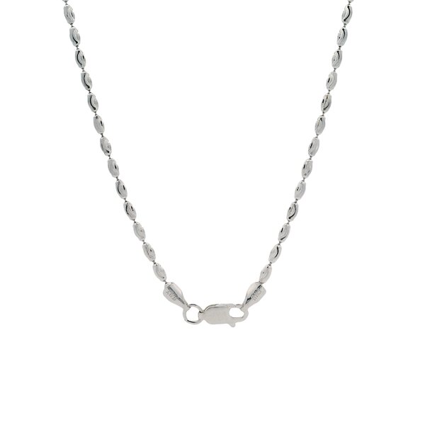 Sterling Silver Diamond Cut Charleston Rice Bead Necklace