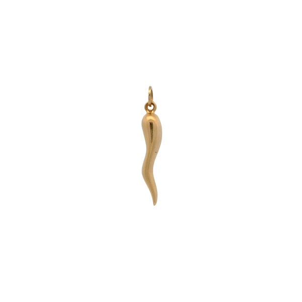 14K Yellow Gold Estate 27mm Italian Horn Charm