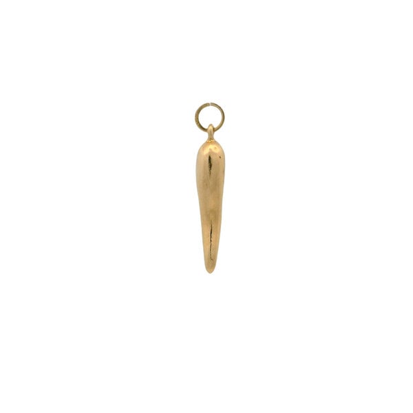 14K Yellow Gold Estate 27mm Italian Horn Charm