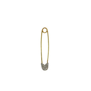 14KYW Estate .08ct Dia Safety Pin Charm