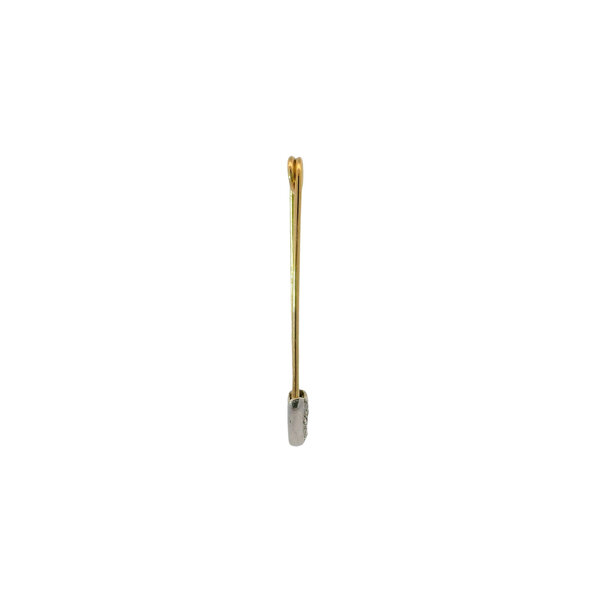 14K Yellow & White Gold Estate .08ct Diamond Safety Pin Charm