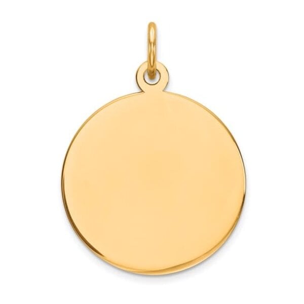 14K Yellow Gold 18mm Disc 27 Gauge