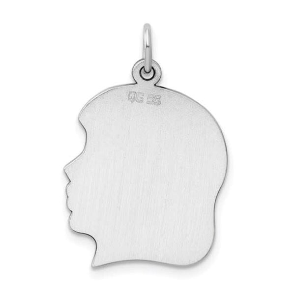 Sterling Silver Large Girl Head Silhouette 27 Gauge