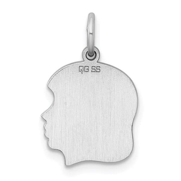 Sterling Silver Small Girl Head Silhouette 27 Gauge