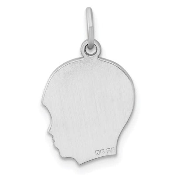 Sterling Silver Small Boy Head Silhouette 27 Gauge