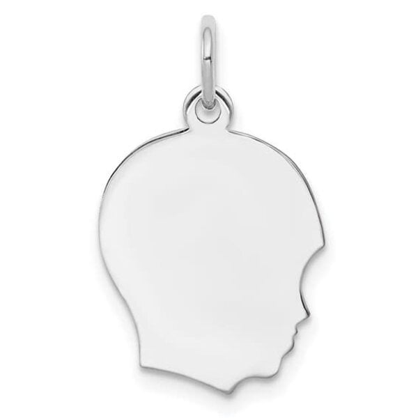 Sterling Silver Small Boy Head Silhouette 27 Gauge