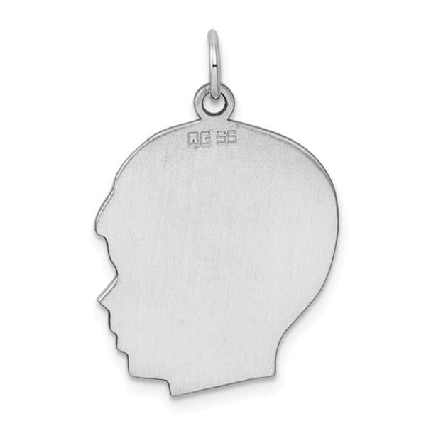 Sterling Silver Large Boy Head Silhouette 27 Gauge