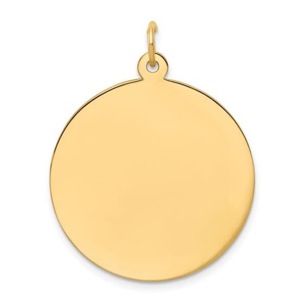 14K Yellow Gold 25mm Monogram Disc 27 Gauge