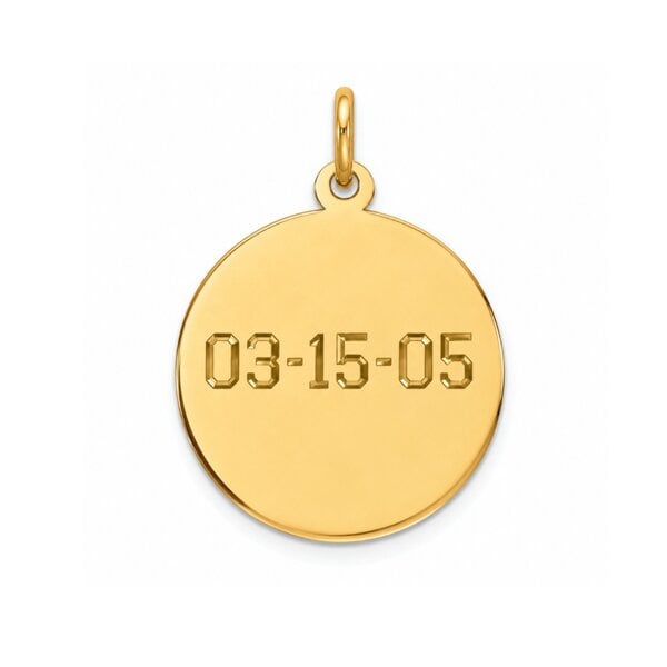 14K Yellow Gold 18mm Disc 27 Gauge