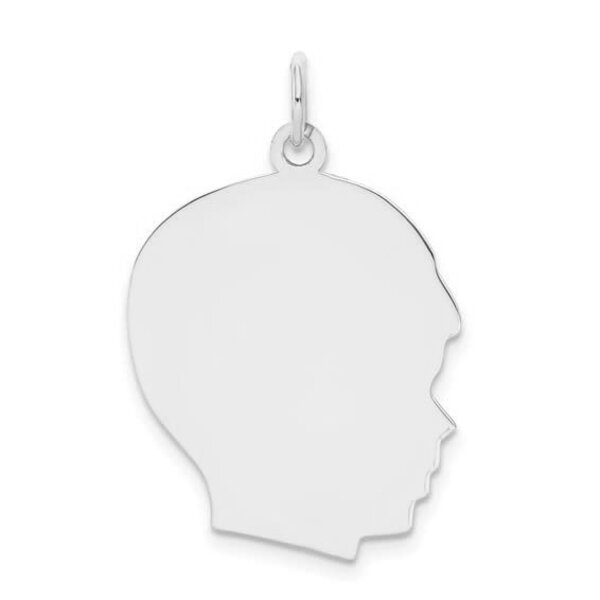 Sterling Silver Large Boy Head Silhouette 27 Gauge