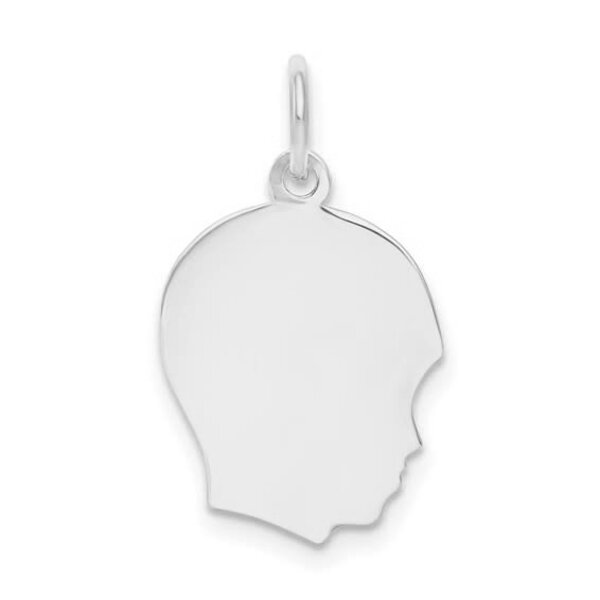 Sterling Silver Small Boy Head Silhouette 27 Gauge