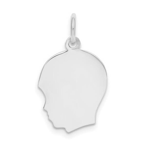 Sterling Silver Small Boy Head Silhouette 27 Gauge