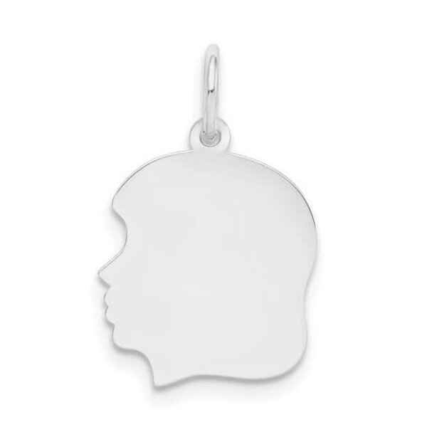 Sterling Silver Small Girl Head Silhouette 27 Gauge