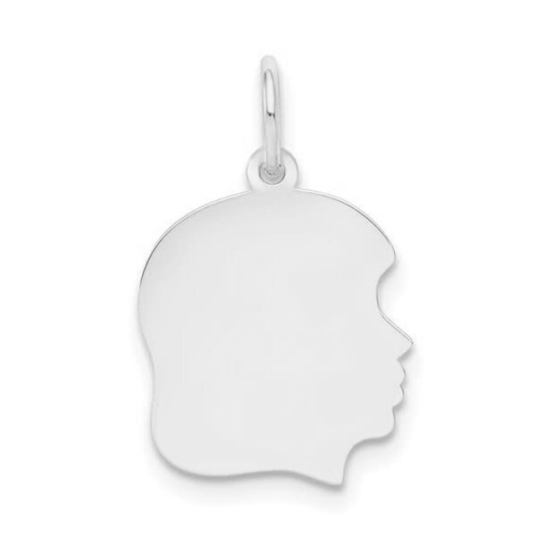Sterling Silver Small Girl Head Silhouette 27 Gauge